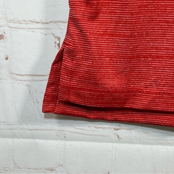 Columbia GOLF Polo Shirt Womens Size Medium Orange Omni-Wick Striped Top - Picture 8 of 13